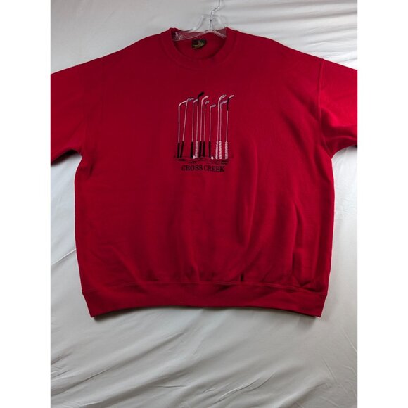 Vintage Cross Creek Made In USA Red Golf Club Crewneck Sweatshirt Mens X-Large - Picture 3 of 11